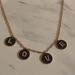 BETTINA JAVAHERI DANGLING L O V E NECKLACE